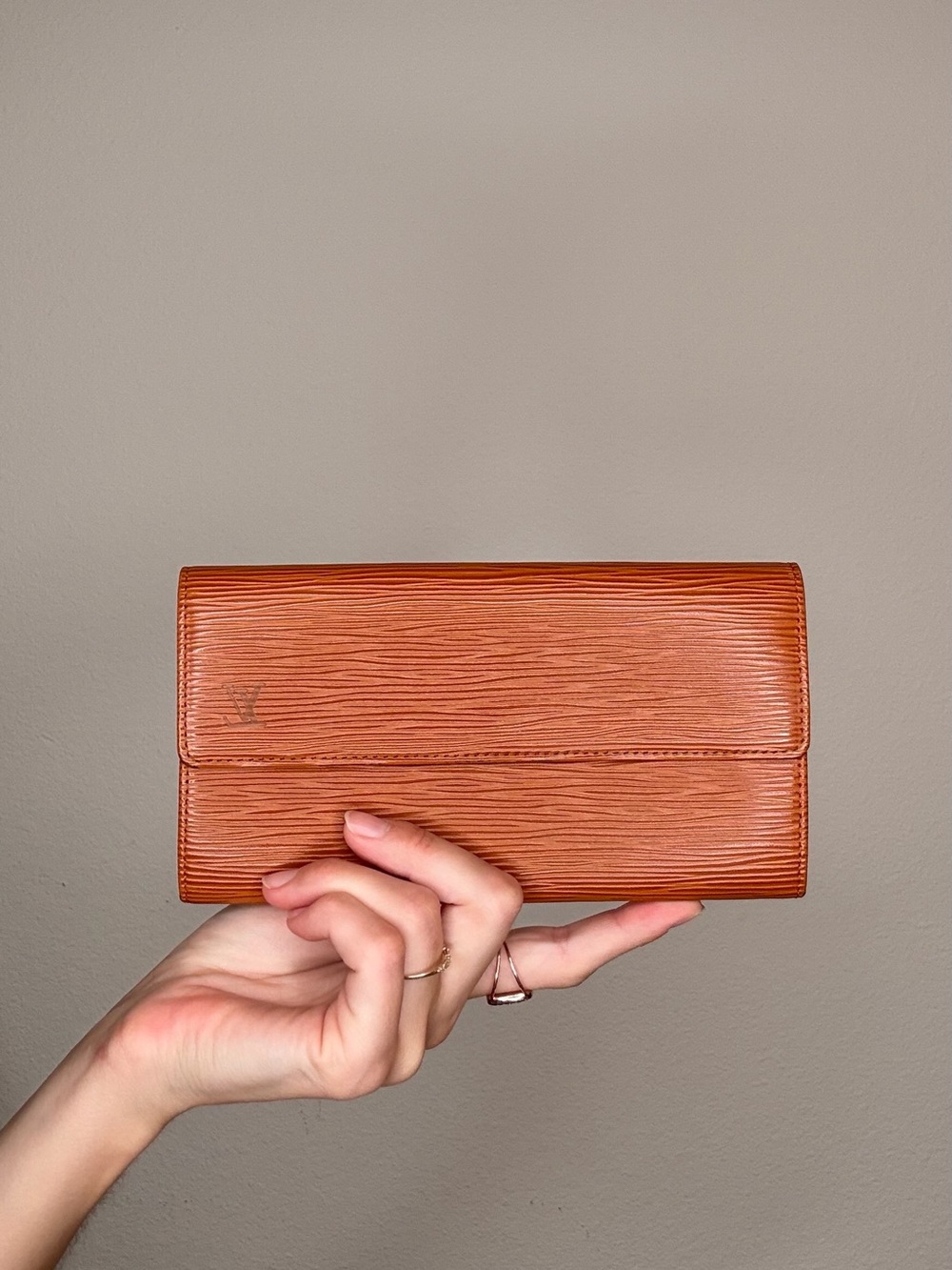 Louis Vuitton Brown Epi Leather Flap Wallet